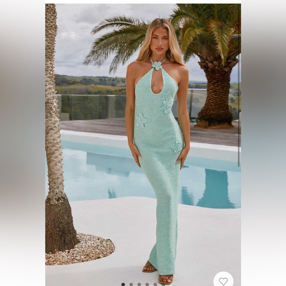 Peppermayo Pastel Green Halter Maxi Dress (L-XL)